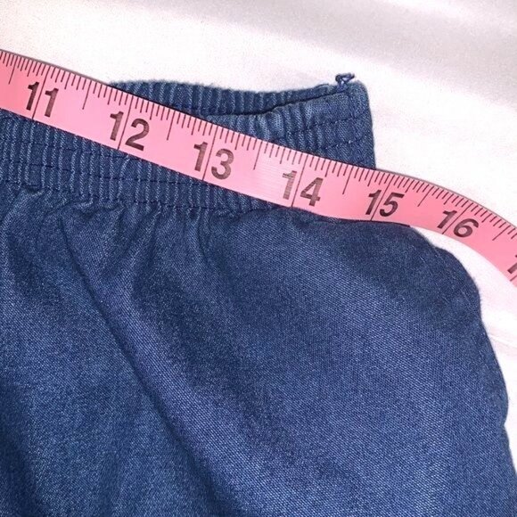 Alfred Dunner Petite 16P Blue Elastic Waist Denim Pants Cotton Blend With Pocket - Picture 7 of 8